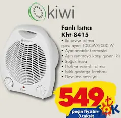 KİWİ KHT-8415 FANLI ISITICI 2000 W